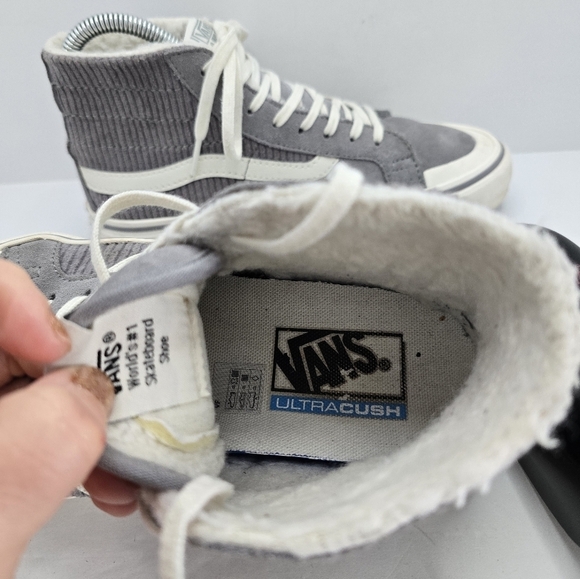 Vans | SK8-HI 138 Decon SF gray corduroy indie skateboard sneakers | WMS 6 - Picture 8 of 13